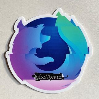 Copyright IG @mozsticker: New sticker from the talented people who brought you WebRender! 😃 (Many thanks to @jessiebonisteel for printing them.)