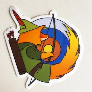 Copyright IG @mozsticker: Why did we make a Robin Hood-styled Firefox? I’m really not sure. 🤷🏻‍♂️😄