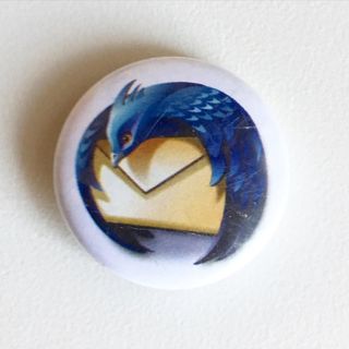 Copyright IG @mozsticker: Thunderbird! Yeah, it’s an old logo, but it’s an old button, too. 😄