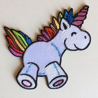 Copyright IG @mozsticker: The OG Whimsycorn! (Version 2 had a Firefox logo as a cutie-mark, and version 3 was the Photon redesign. 🙂)